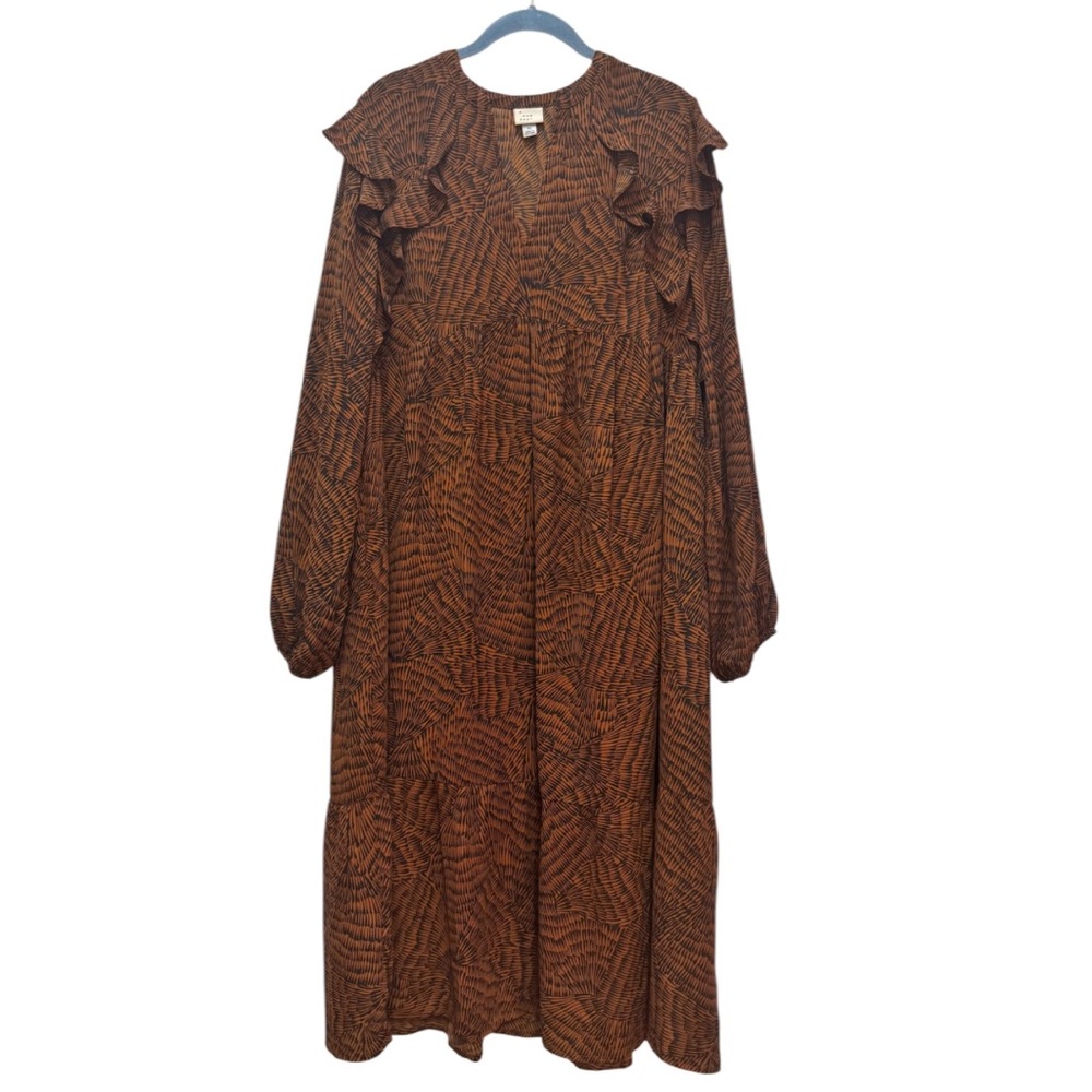 A New Day Brown Patterned Maxi Women's Dress